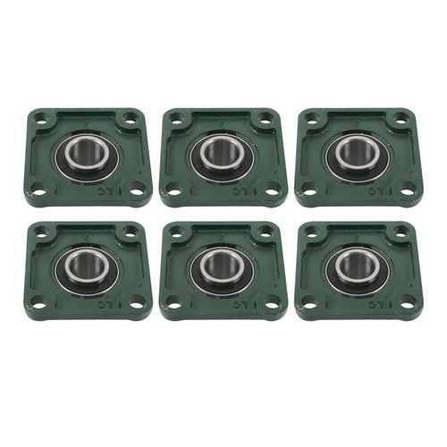 Solid Spare 6Pcs UCF205-16 Pillow Block Flange Bearing 1" Bore Solid Base Self Aligning
