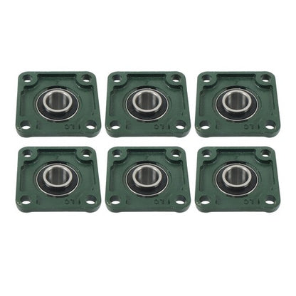 Solid Spare 6Pcs UCF205-16 Pillow Block Flange Bearing 1" Bore Solid Base Self Aligning