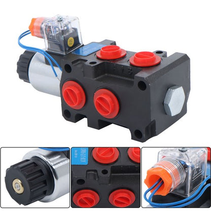 Solid Spare 13GPM Hydraulic Adjustable Variable Flow Control Valve 6 Port 12V DC New