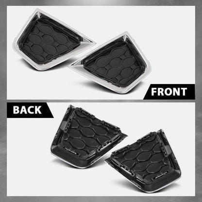 Solid Spare Fit For 2019-2023 Jeep Renegade Front Bumper Fog Light Cover Lamp Trim Pair