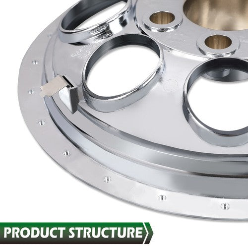 Solid Spare Fit For EZGO Club Car Yamaha Golf Cart 10" Wheel Rim Cover Set of 4 Silver