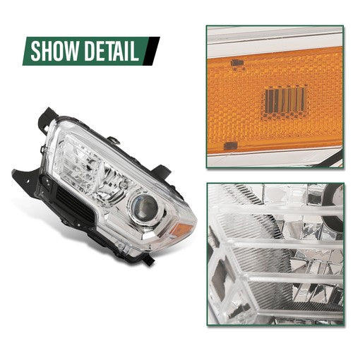 Solid Spare For 2016-2023 Toyota Tacoma Headlights w/o LED DRL Left+Right Headlamps Assembly