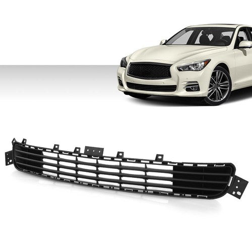 Solid Spare Fit For 2014-2017 Infiniti Q50 Front Bumper Lower Grille Mesh Grill 622544HB0A