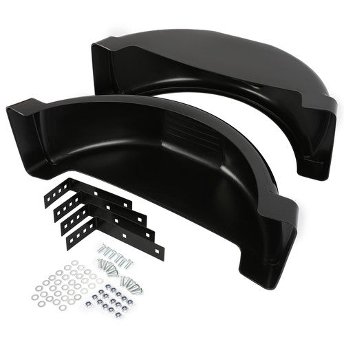Solid Spare Set Of 2 Single Axle Trailer Fenders w/ Top Step For 13" Wheels Tires Skirt Boat