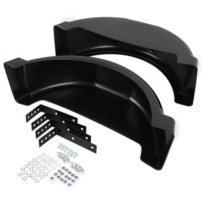Solid Spare Set Of 2 Single Axle Trailer Fenders w/ Top Step For 13" Wheels Tires Skirt Boat