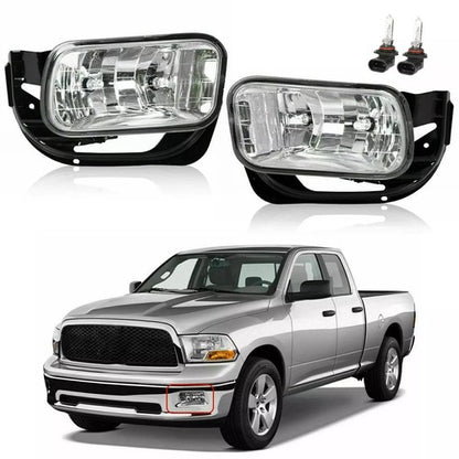 Solid Spare FOR 09-12 18 Dodge Ram 1500 2500 3500 Bumper Fog Lights Driving Lamps w/Bracket