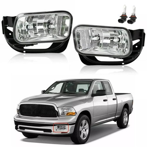 Solid Spare FOR 09-12 18 Dodge Ram 1500 2500 3500 Bumper Fog Lights Driving Lamps w/Bracket