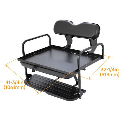 Solid Spare Rear Back Seat Kit Flip Folding Black Fit For Yamaha G14 G16 G19 G22 Golf Cart