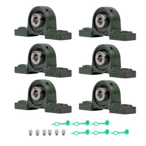 Solid Spare 6PCS UCP201-8 Pillow Block Bearing 1/2" Bore 2-Bolt Self-Aligning Solid Base