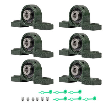 Solid Spare 6PCS UCP201-8 Pillow Block Bearing 1/2" Bore 2-Bolt Self-Aligning Solid Base