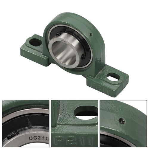 Solid Spare 2PCS UCP211-32 Solid Base Pillow Block Bearing 2" Bore Self Aligning 2 Bolt