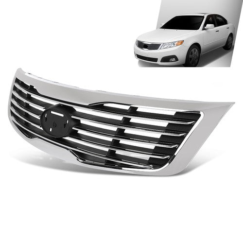 Solid Spare Fit For 2009-2010 Kia Optima Magentis Front Bumper Upper Grille Black Chrome