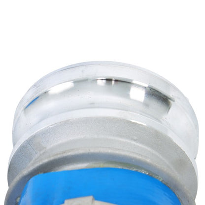 Solid Spare 3" x 50FT PVC Irrigation Discharge Hose W/Aluminum Connectors for Pools Blue