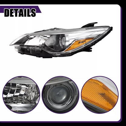 For 2015-2017 Toyota Camry LE SE Left+Right Halogen Headlamp Black Headlight Set