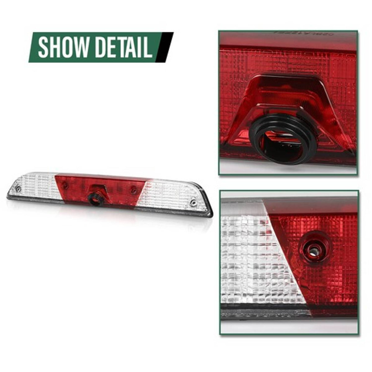 Solid Spare Fit For 2017-2021 F-250 F-350 Super Duty LED 3rd Brake Tail Light w/Camera Hole