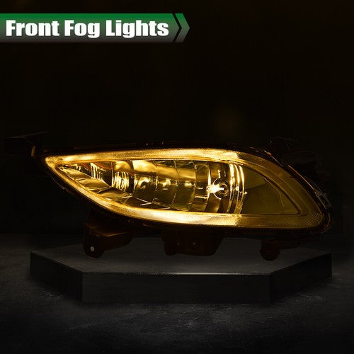 Solid Spare Fit For 2011-2013 Hyundai Sonata Yellow Front Bumper Fog Lights Driving Lamps
