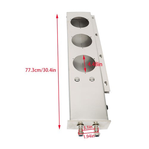 Solid Spare Stainless Steel 30" Mud Flap Hanger w/ Light Cutouts Spring Loaded 2 1/2 Pattern