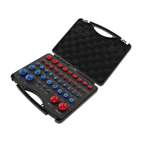 Solid Spare Nut and Bolt Thread Checker 44 Pieces 23 Inch And 21 Metric Sets In Case