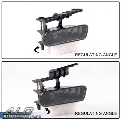 Solid Spare Fit For 99-02 Chevy Silverado Suburban Tahoe Bumper Fog Lights Smoke Lens Pair