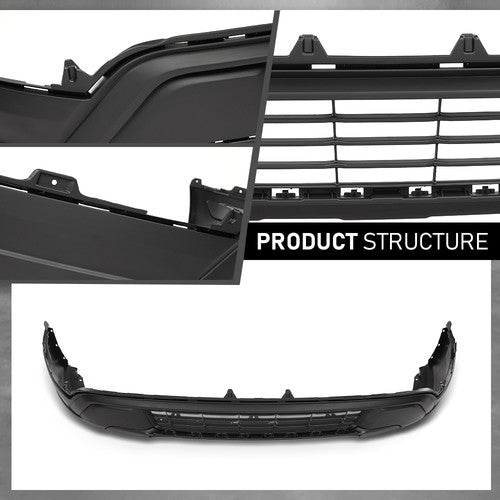 Solid Spare Textured Black Front Lower Bumper Cover Fit For 2018 2019 Ford Explorer Base/XLT