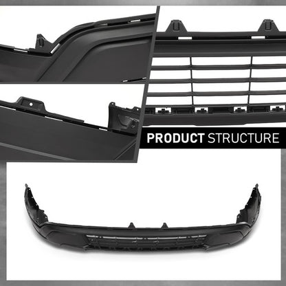 Solid Spare Textured Black Front Lower Bumper Cover Fit For 2018 2019 Ford Explorer Base/XLT
