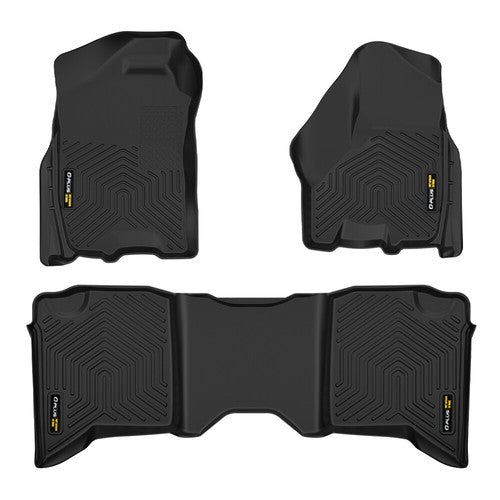 Solid Spare TPE Floor Mats Fit For 2013-2018 Dodge Ram 1500 2500 3500 Crew Cab All Weather