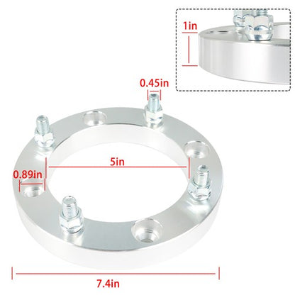 Solid Spare Silver 4Pcs Wheel Spacers 4x156 1" 131mm M12x1.5 For Polaris Polaris RZR 2015+