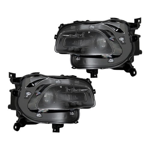 Solid Spare For 2014-18 Jeep Cherokee Headlights Driver+Passenger Side Pair Clear HID/Xenon