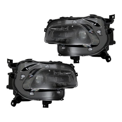 Solid Spare For 2014-18 Jeep Cherokee Headlights Driver+Passenger Side Pair Clear HID/Xenon