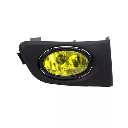 Fit 2001-2003 Honda Civic Sedan Front Mesh Grille Grill & Yellow Lens Fog Lights