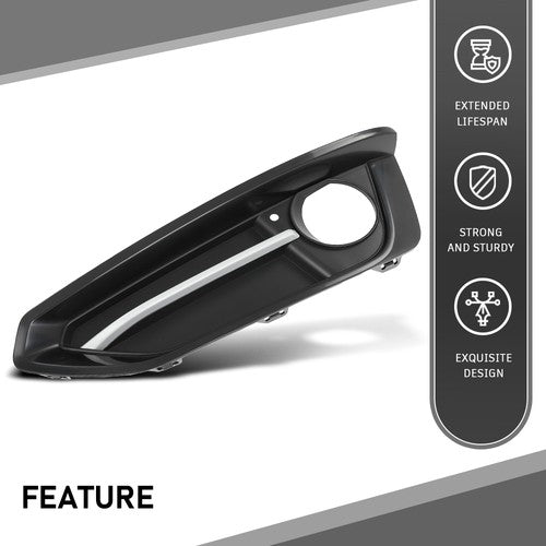 Solid Spare Fit For 14-21 BMW 228i 230i Front Bumper Fog Light Trim Cover Bezel Left Side