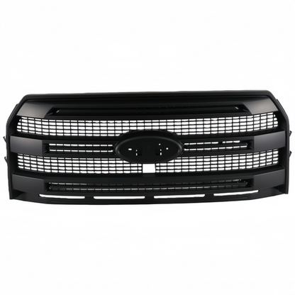 For Ford F-150 Platinum 2015-2017 Front Upper Grille W/ Camera Hole Matte Black