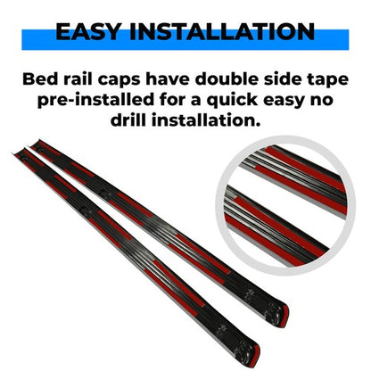 Solid Spare For 02-16 Ford F250 F350 Super Duty 8.0' Bed Side Rail Top Molding Covers LH+RH