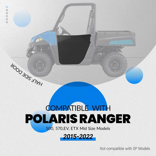 Solid Spare New Aluminum For Polaris Ranger 500 570 EV ETX Mid Size 2015-2022 Half Door Kit
