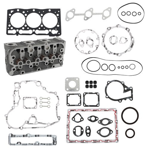 Solid Spare For Kubota D1305 B7610 Complete Cylinder Head With Valve Spring + Gasket Set