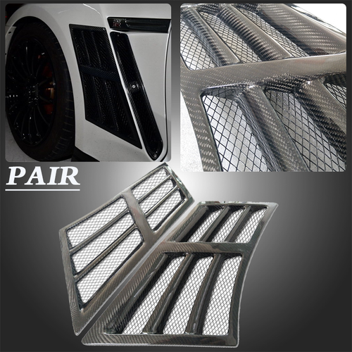Fit 2008-2022 2023 Nissan GT-R R35 Carbon Fiber Front Fender Side Grille Pair