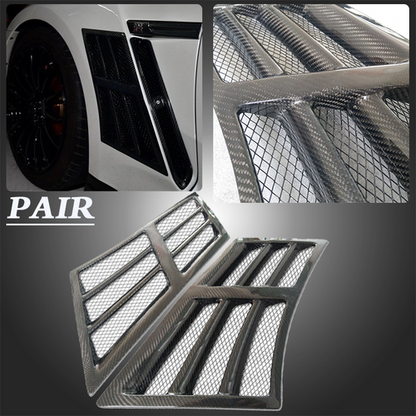 Fit 2008-2022 2023 Nissan GT-R R35 Carbon Fiber Front Fender Side Grille Pair