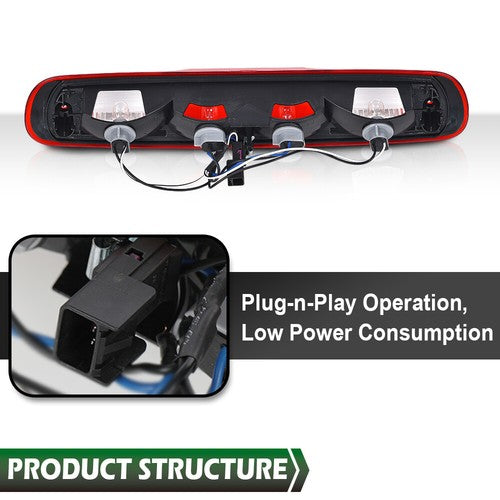 Solid Spare Fit For 07-14 Silverado Sierra High Mount 3rd Brake Light Cargo Combination Lamp