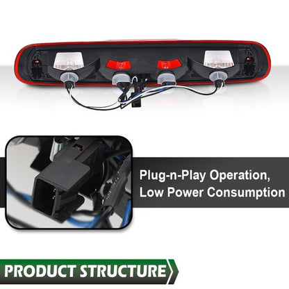Solid Spare Fit For 07-14 Silverado Sierra High Mount 3rd Brake Light Cargo Combination Lamp