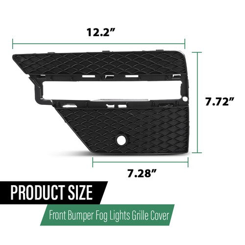 Solid Spare Fit For 12-15 Mercedes-Benz ML-Class Front Bumper Fog Light Cover Left+Right