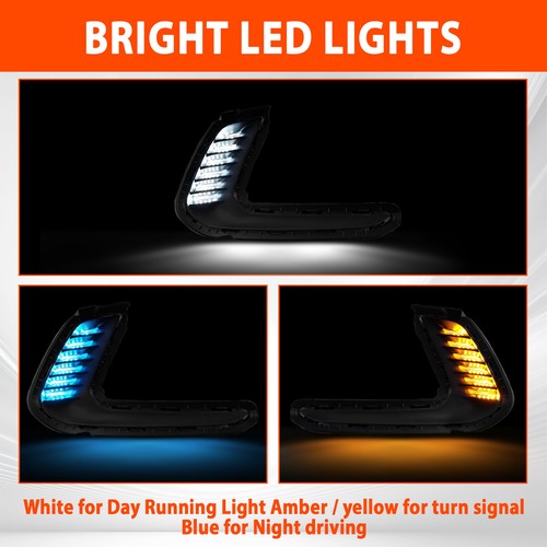 For 2016-2018 Hyundai Elantra LED DRL Turn Signal Night Driving Fog Lights Pair