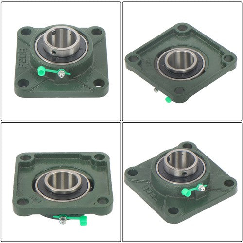 Solid Spare 4pcs UCF206-20 Pillow Block Flange Bearing 1-1/4" Bore 4 Bolt Solid Base