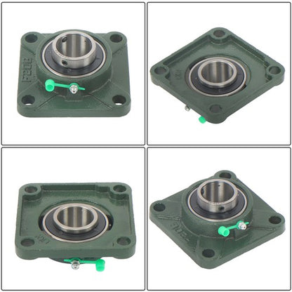 Solid Spare 4pcs UCF206-20 Pillow Block Flange Bearing 1-1/4" Bore 4 Bolt Solid Base