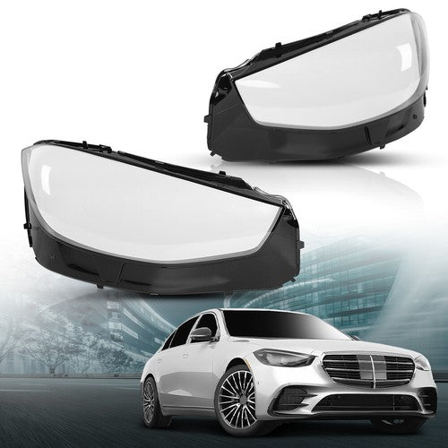 Solid Spare Fit For 20-23 Benz W223 S CLASS S400 S500 S580 Clear Headlight Replacement Lens