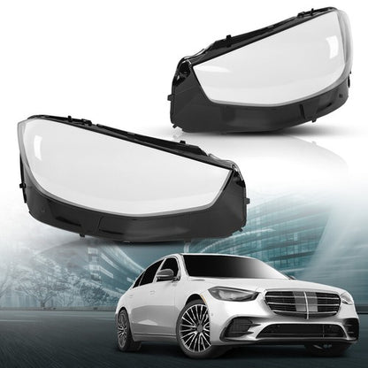 Solid Spare Fit For 20-23 Benz W223 S CLASS S400 S500 S580 Clear Headlight Replacement Lens