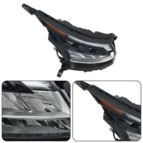 Solid Spare LED Headlight Passenger Right Side For Nissan Pathfinder 2022-2023 Chrome Bezel