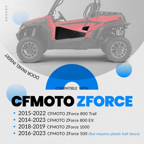 Solid Spare Half Lower Door Panel Insert For 2-door CFMOTO Z-Force 500/800/1000 2014-2023