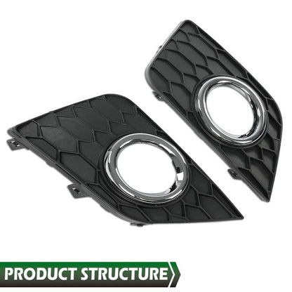 Solid Spare Fit For 16-19 Nissan Sentra Front Bumper Fog Light Bezel Left+Right Side