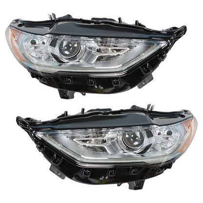 Solid Spare Headlight Fit For Ford Fusion 2017-2019 Headlamps Driver + Passenger Side Pair