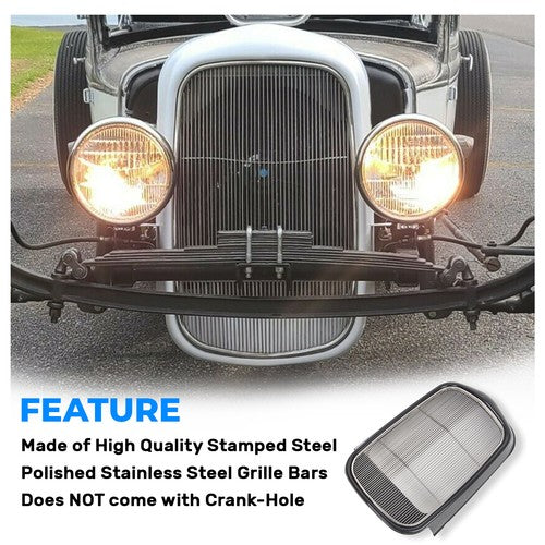 Solid Spare FOR 1932 FORD Hot Rod Steel Radiator STEEL FRONT GRILLE SHELL+Smooth INSERT NEW